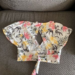 Floral summer crop top